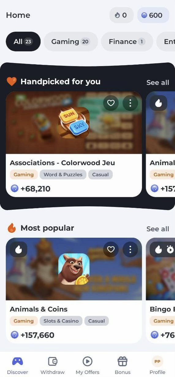 PenguPace offerwall screen 3