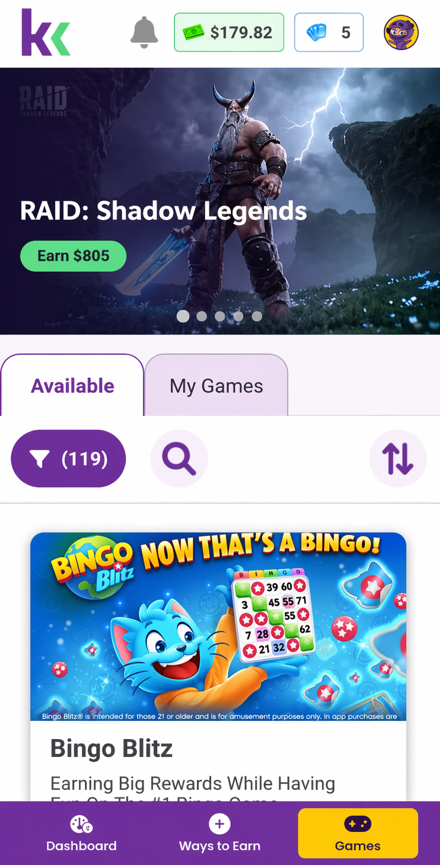 KashKick game offers screenshot 1