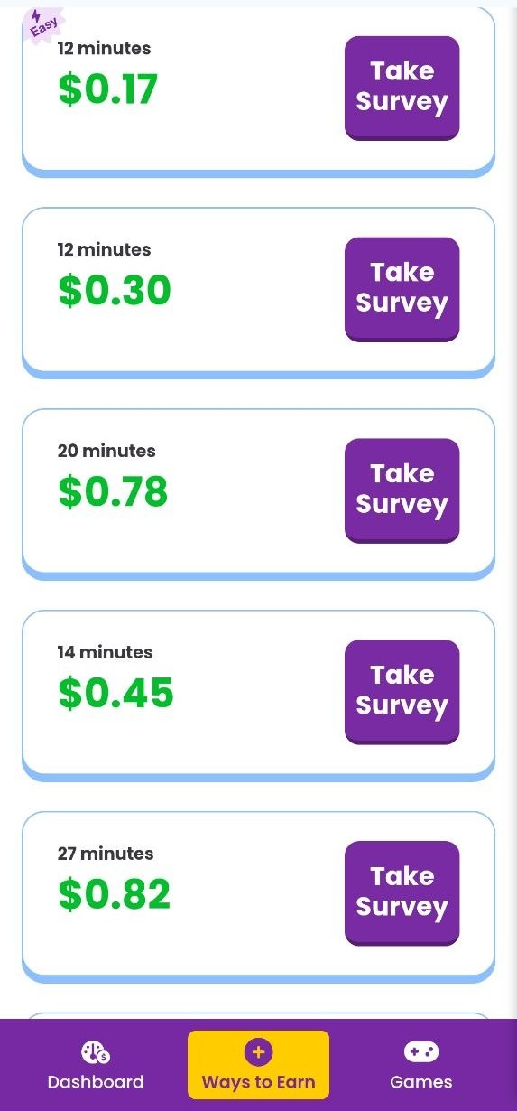KashKick survey screen 2