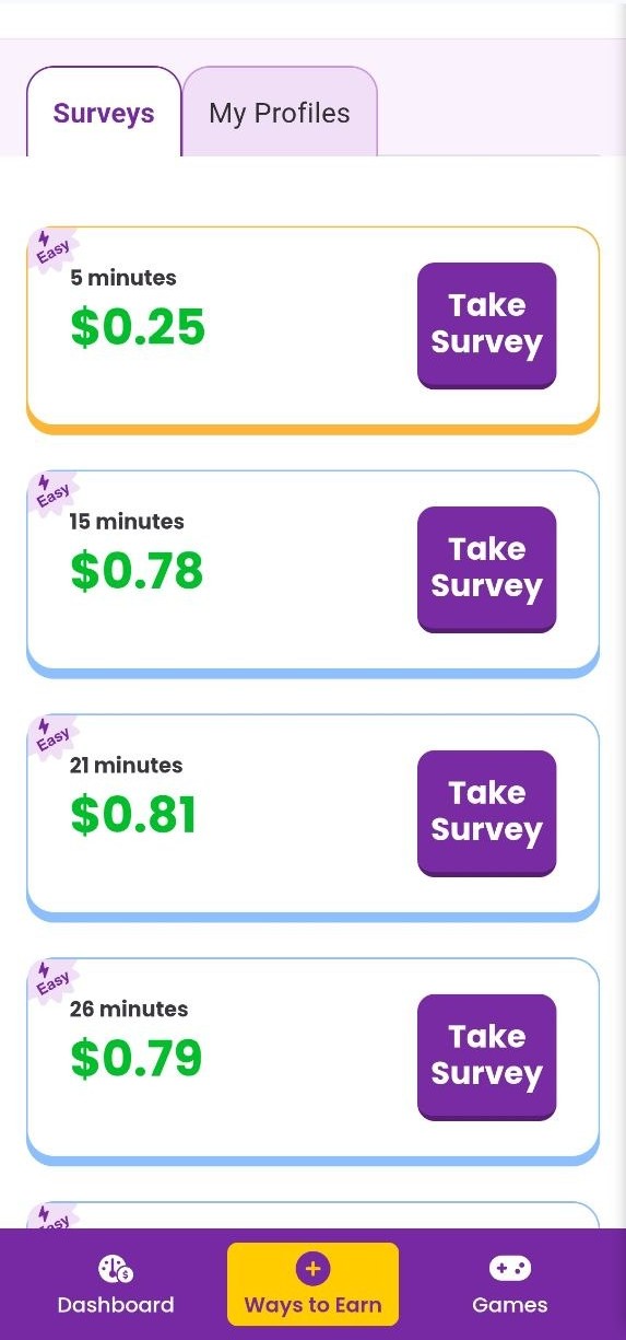 KashKick app home screen — screenshot 1