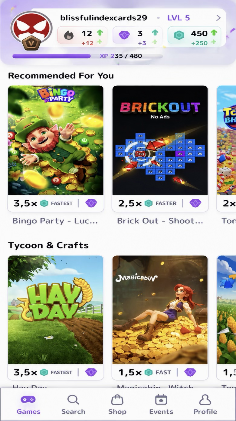 Mistplay home screen
