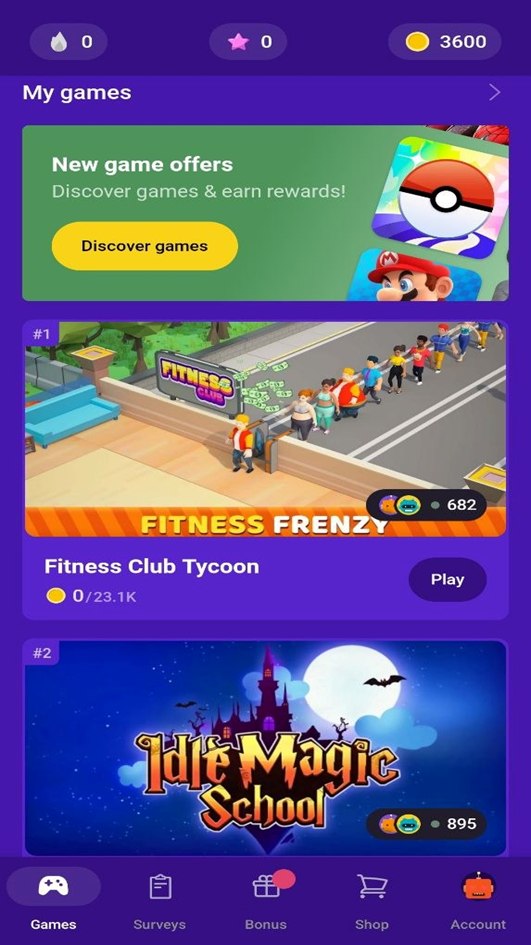 Snakzy My Games tab — step 1