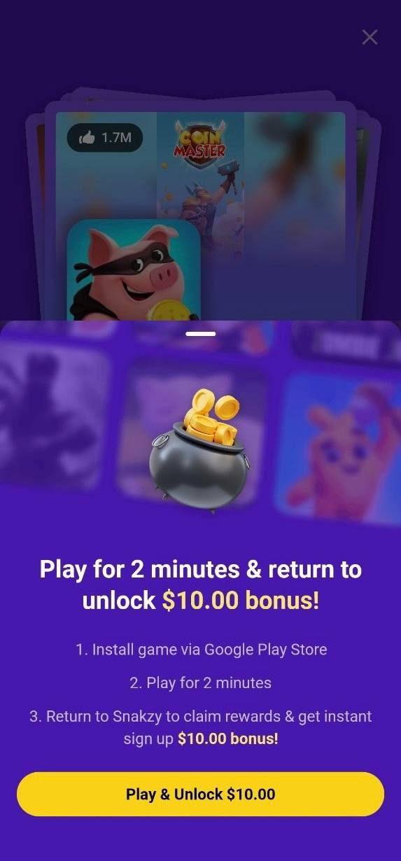 Snakzy welcome bonus — step 2