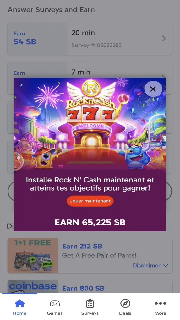 High-paying game offer on Swagbucks — example 2